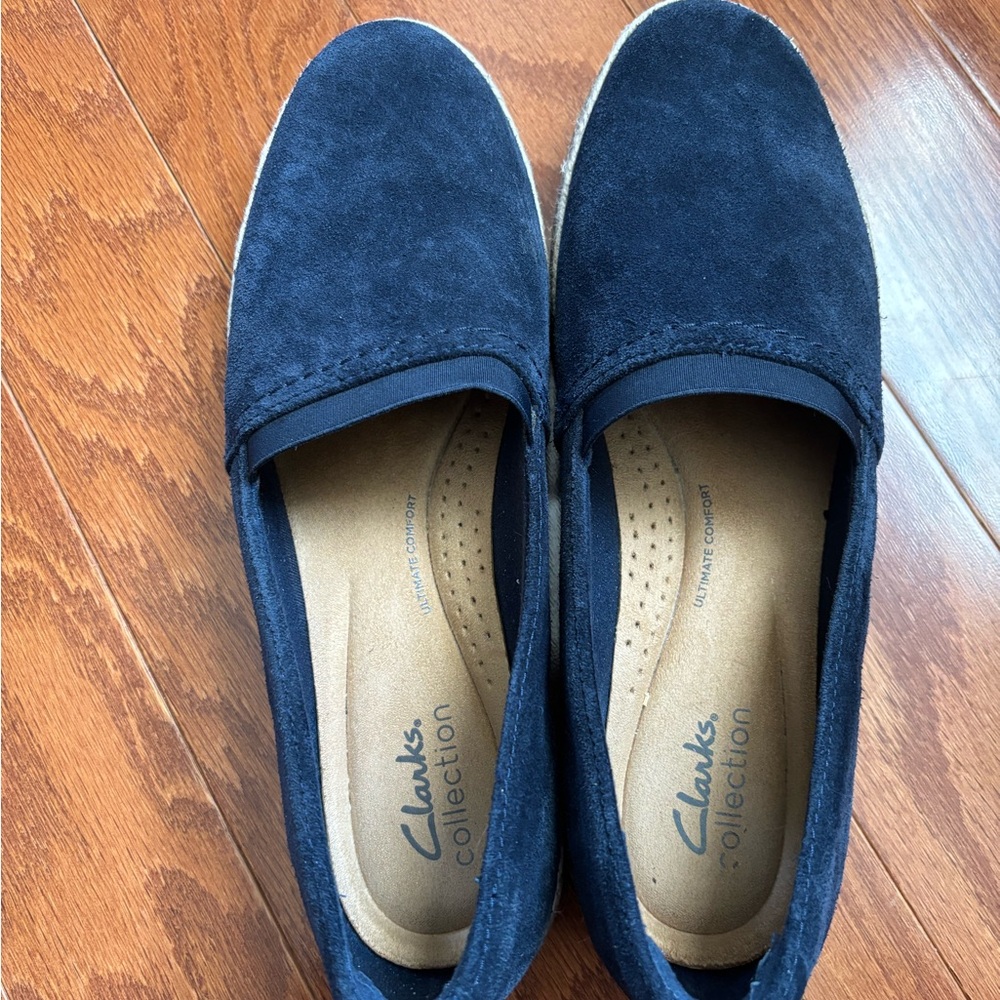 Clarks Navy Sueded Espadrilles